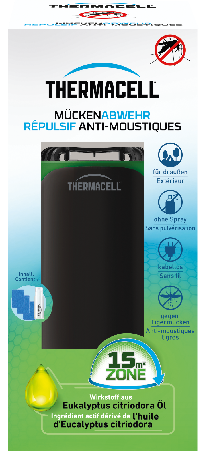 Thermacell Mückenabwehr Protect schwarz-grün